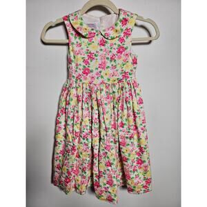 Girls Plum Pudding Flower Pink Green Yellow White Floral Dress Size 6x